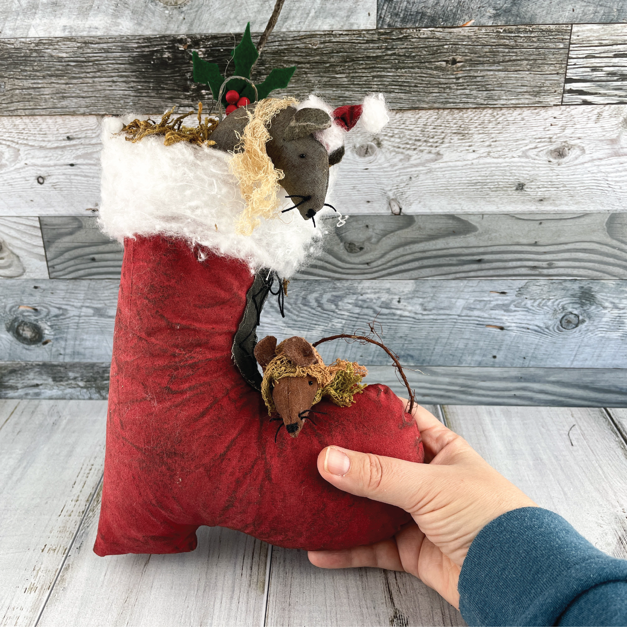 Handmade Santa Boot Wall or Door Hanger