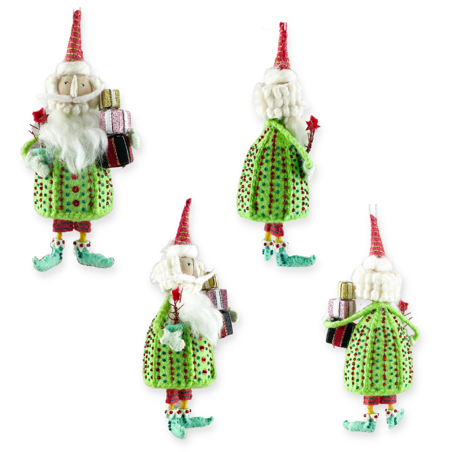 Whimsical Santa Ornament Craft Kit in Chartreuse