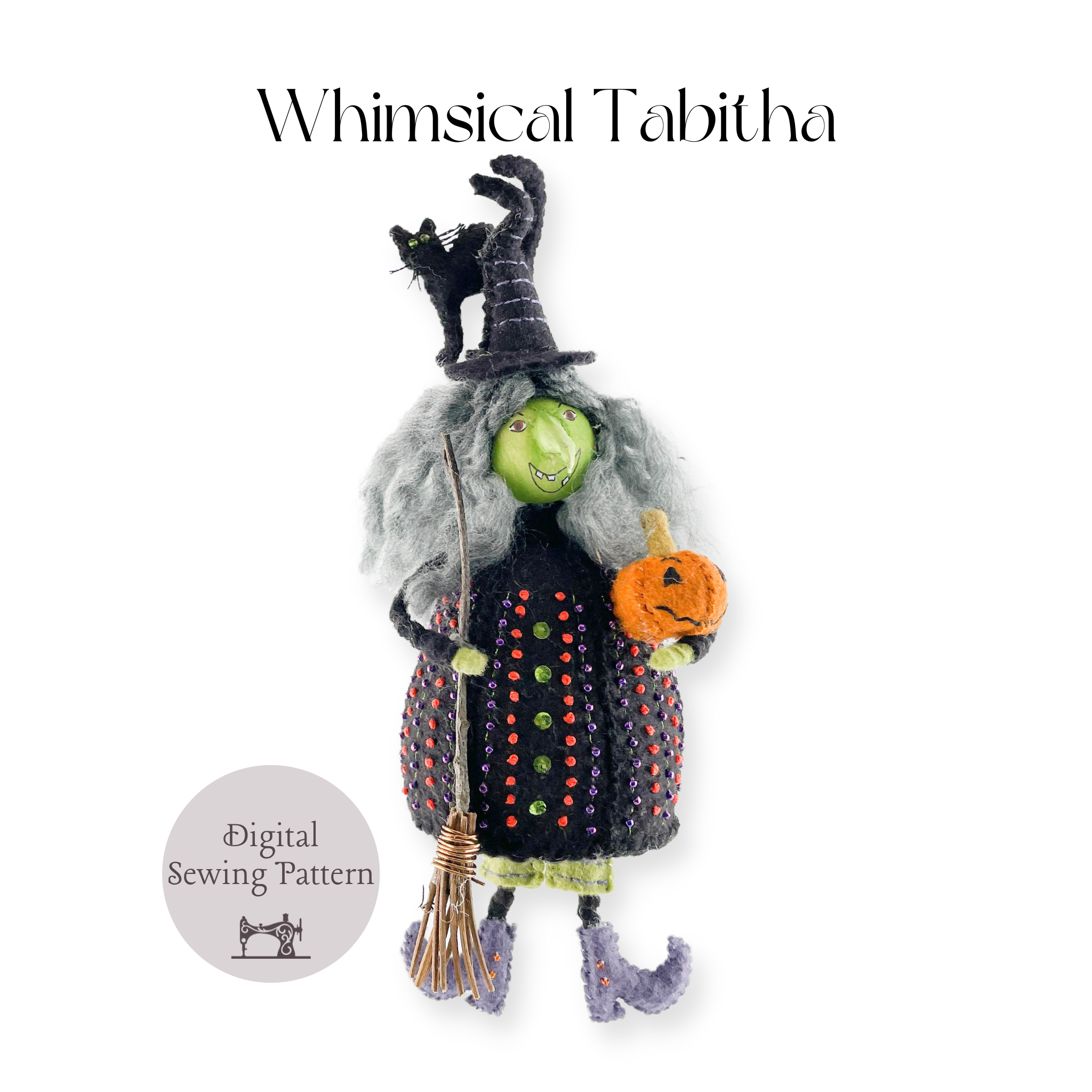 Whimsical Tabitha, a Halloween Witch E-Pattern and Instructions