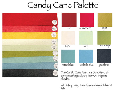 Candy Cane Palette Merino Wool Blend Felt Sheets