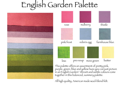 English Garden Palette Merino Wool Blend Felt Sheets