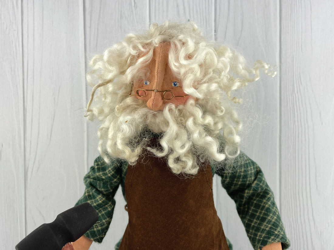 Christmas Santa Handmade Decorative OOAK Doll  / Workshop Father Christmas Toymaker One of a Kind Hand Made Doll / Handmade Christmas Decor