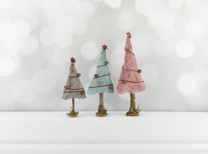 Rustic Handmade and Whimsical Christmas Trees / Cottagecore Primitive Christmas Decoration Home Decor / Grinchmas Trees