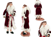 One of a Kind Handmade Santa Doll for Christmas Decor / Clay Head Santa Hand Carved / Father Christmas