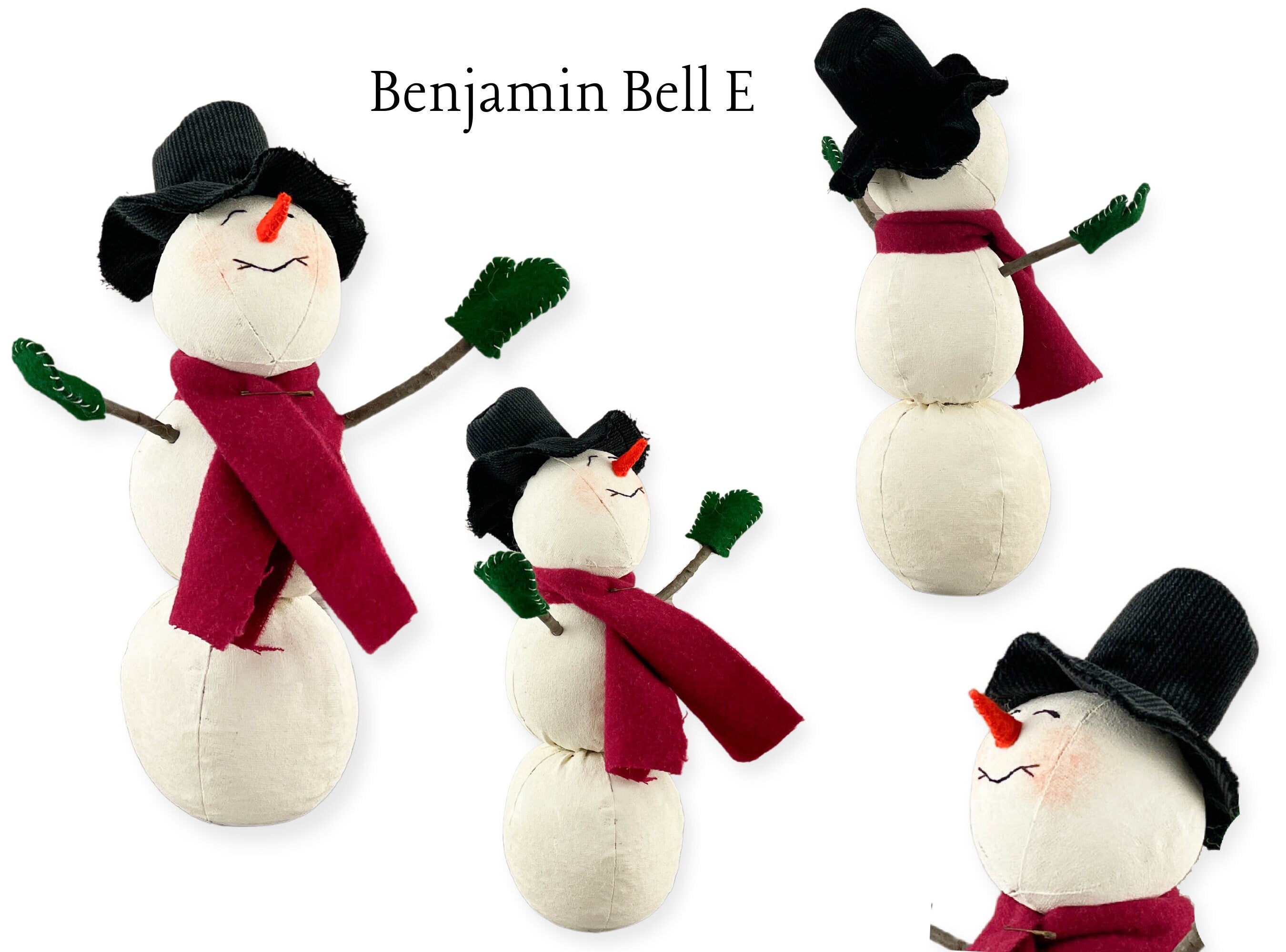 Handmade Snowman Doll / Heirloom Christmas Decor / Primitive Christmas / Rustic Cottage Decoration