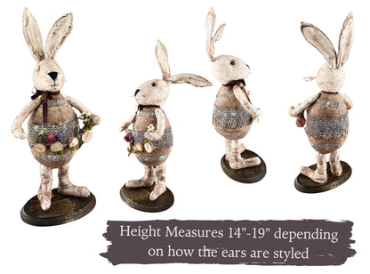 One of a Kind Handmade Bunny Doll / Handmade Cloth Doll / Spring and Easter Bunny Decoration