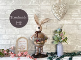 One of a Kind Handmade Bunny Doll / Handmade Cloth Doll / Spring and Easter Bunny Decoration