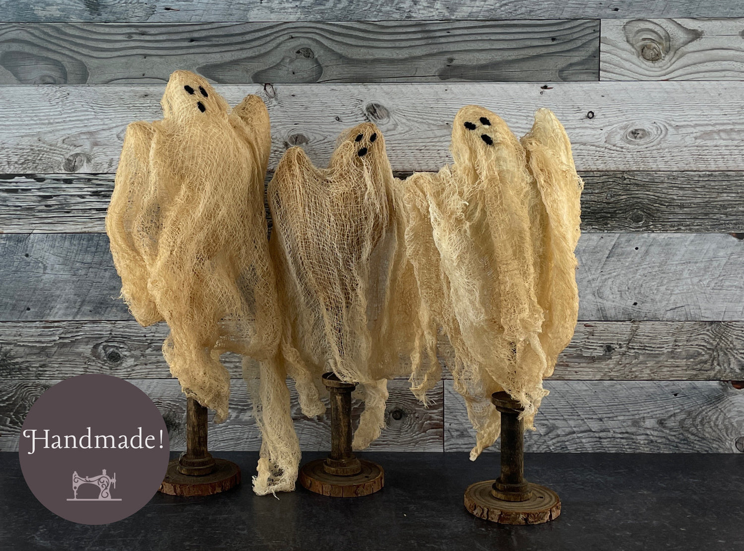 Handmade Halloween Ghost Figures / Fall Window Decor Ghostly Apparitions