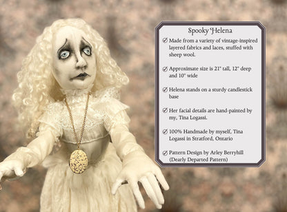 One of a Kind Handmade Halloween Ghost Doll Helena