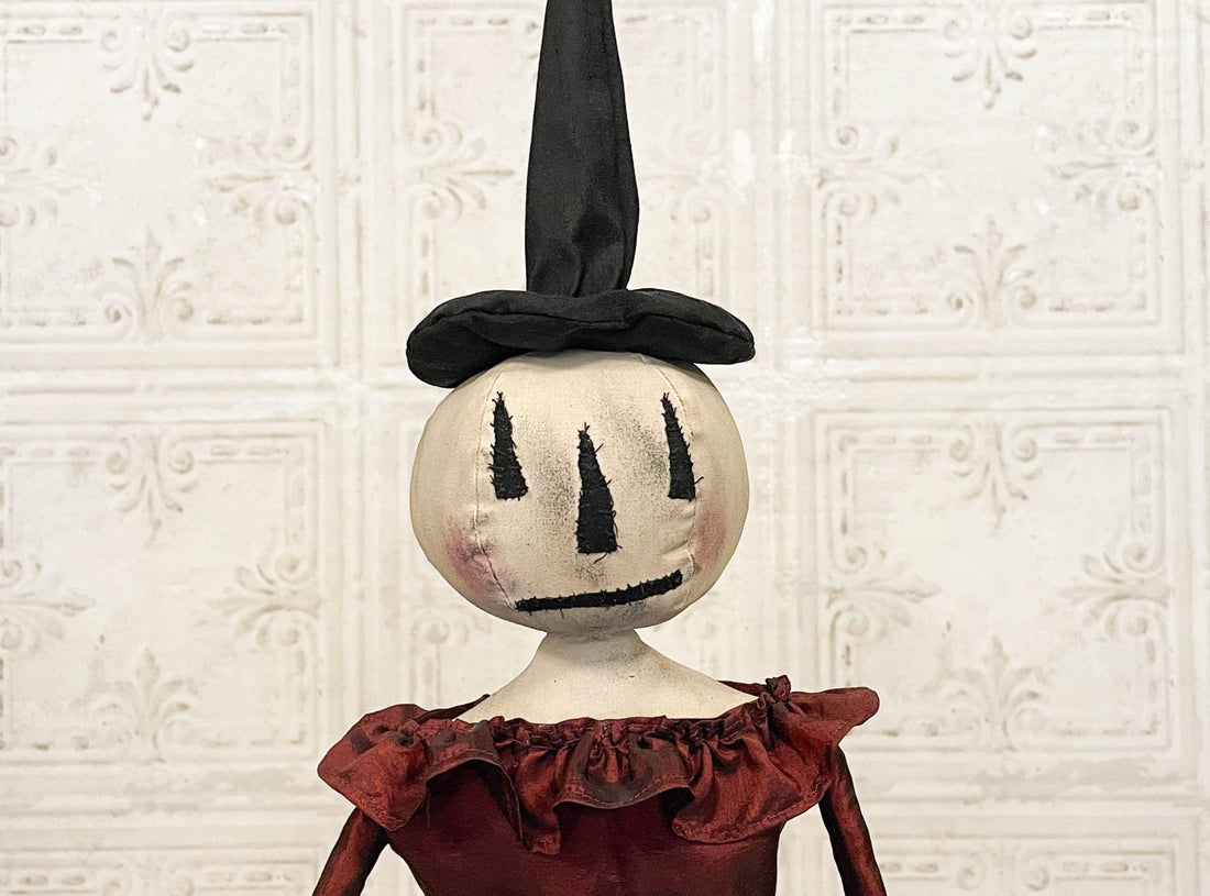 One of a Kind Handmade Halloween Ghost Pumpkin Doll