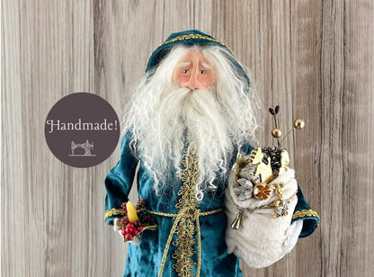 Handmade Santa Decorative Doll / Vintage Inspired One of a Kind Father Christmas Figure