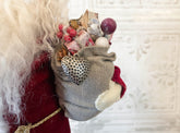 Handmade Santa Decorative Doll / Vintage Inspired One of a Kind Father Christmas Figure