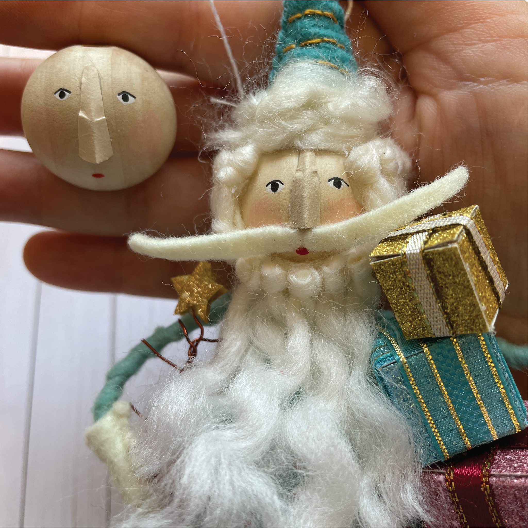 Whimsical Santa Ornament Completed Head